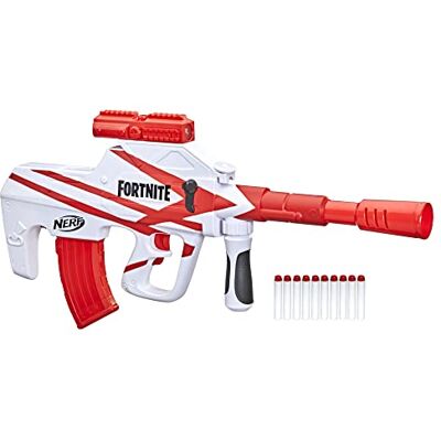 NERF Fortnite B-AR Motorized Dart Blaster -- Fortnite Converge Wrap, Motorized 10-Dart Blasting, 10-Dart Clip, 10 Official Elite Darts NERF Fortnite B-AR Motorized Dart Blaster -- Fortnite Converge Wrap, Motorized 10-Dart Blasting, 10-Dart Clip, 10 Official Elite Darts