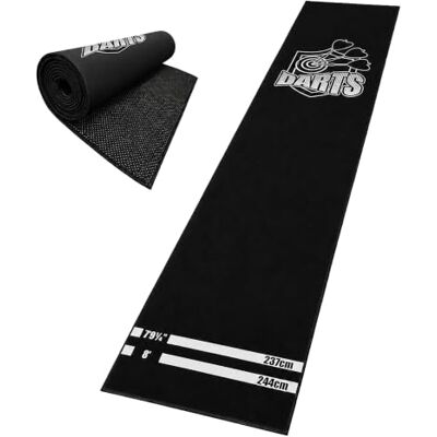 Relaxdays Dartteppich, mit Oche Abwurfline, Dartmatte, BT: 60x260 cm, Farbe rutschfest, Bodenschutz, Polyester, Gummi Relaxdays Dartteppich, mit Oche Abwurfline, Dartmatte, BT: 60x260 cm, Farbe rutschfest, Bodenschutz, Polyester, Gummi