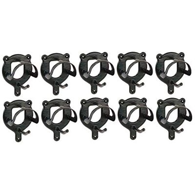 PFIFF 001109 Trensenhalter mit Zusatzhaken, Metall pulverbeschichtet, schwarz, 10er Set PFIFF 001109 Trensenhalter mit Zusatzhaken, Metall pulverbeschichtet, schwarz, 10er Set