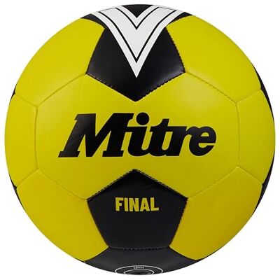 Mitre Final Freizeitfußball Ideal für Kinder Fußball-Geschenk Fußball, Fluoreszierendes Gelb/Schwarz, 5 Mitre Final Freizeitfußball Ideal für Kinder Fußball-Geschenk Fußball, Fluoreszierendes Gelb/Schwarz, 5