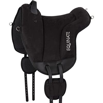Equinate Reitpad Hamilton aus synthetischem Wildleder Pferd Schwarz Bareback Pad mit pflegeleichter Neopren Unterseite Reitkissen Baumloser Sattel Equinate Reitpad Hamilton aus synthetischem Wildleder Pferd Schwarz Bareback Pad mit pflegeleichter Neopren Unterseite Reitkissen Baumloser Sattel