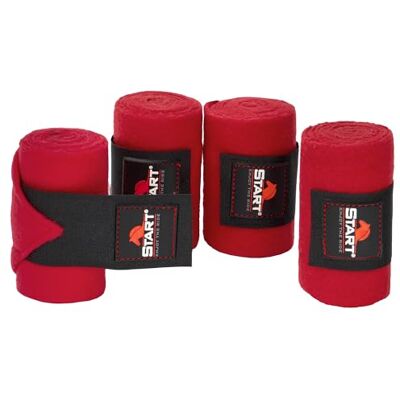 START ENJOY THE RIDE Start Bandagen Pferd mit Klettverschluss und Aufbewahrungstasche, Fleecebandagen Pferd 4er Set, Elastikbandagen Pferd, Bandagen für Pferde, Bandagen Pony (Rot, 100 cm) START ENJOY THE RIDE Start Bandagen Pferd mit Klettverschluss und Aufbewahrungstasche, Fleecebandagen Pferd 4er Set, Elastikbandagen Pferd, Bandagen für Pferde, Bandagen Pony (Rot, 100 cm)