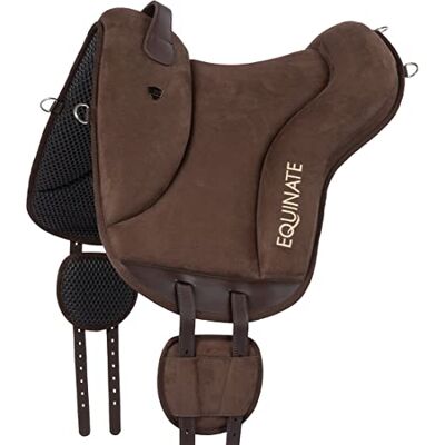 Equinate Reitpad Newfield aus synthetischem Wildleder Pony Braun Bareback Pad mit pflegeleichter Neopren Unterseite Reitkissen Baumloser Sattel Equinate Reitpad Newfield aus synthetischem Wildleder Pony Braun Bareback Pad mit pflegeleichter Neopren Unterseite Reitkissen Baumloser Sattel