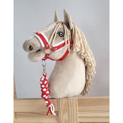 Super Seilhalteleine für Hobbypferd. Set ohne Pferd. Weiß-Rot, Hobby Horse. Super Seilhalteleine für Hobbypferd. Set ohne Pferd. Weiß-Rot, Hobby Horse.