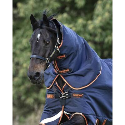Horseware Rambo Supreme Hood 50g Navy/Orange: Atmungsaktiv, Wasserdicht/Winddicht, Extrem Reißfest Halsteil mit 50g Füllung für Pferd, Klassisch, Navyblau/Orange, S, Winter Horseware Rambo Supreme Hood 50g Navy/Orange: Atmungsaktiv, Wasserdicht/Winddicht, Extrem Reißfest Halsteil mit 50g Füllung für Pferd, Klassisch, Navyblau/Orange, S, Winter