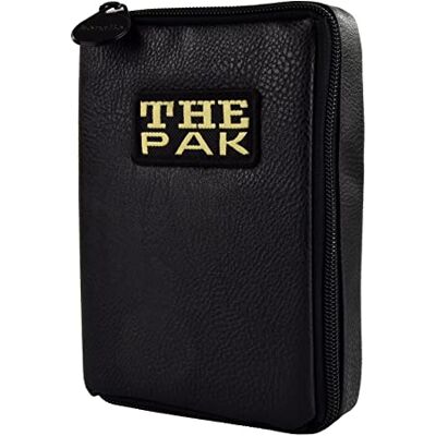 Karella Darttasche PAK original, schwarz, Lederoptik, Platz für Darts und Zubehör, Perfekter Schutz, Dartcase, Tasche für Darts (THE PAK Lederoptik schwarz) Karella Darttasche PAK original, schwarz, Lederoptik, Platz für Darts und Zubehör, Perfekter Schutz, Dartcase, Tasche für Darts (THE PAK Lederoptik schwarz)
