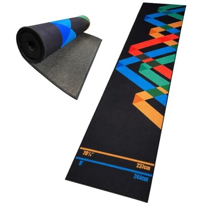 Relaxdays Dartteppich, mit Oche Abwurfline, Dartmatte, BT: 60x260 cm, Farbe rutschfest, Bodenschutz, Polyester, Gummi Relaxdays Dartteppich, mit Oche Abwurfline, Dartmatte, BT: 60x260 cm, Farbe rutschfest, Bodenschutz, Polyester, Gummi