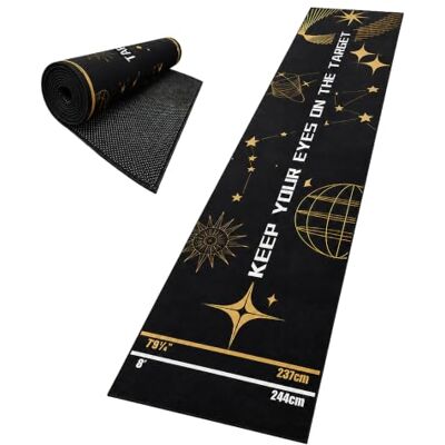 Relaxdays Dartteppich, mit Oche Abwurfline, Dartmatte, BT: 60x260 cm, Farbe rutschfest, Bodenschutz, Polyester, Gummi Relaxdays Dartteppich, mit Oche Abwurfline, Dartmatte, BT: 60x260 cm, Farbe rutschfest, Bodenschutz, Polyester, Gummi