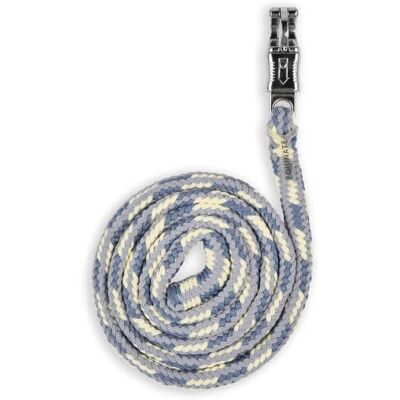 Equinate Führstrick Olivia mit Panikhaken Anbindestrick für Pferd und Pony 2 m weich geflochten und handlich Blau Silber Equinate Führstrick Olivia mit Panikhaken Anbindestrick für Pferd und Pony 2 m weich geflochten und handlich Blau Silber