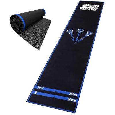 Relaxdays Dartteppich, mit Abwurfline, Dartmatte, schwarz-blau Relaxdays Dartteppich, mit Abwurfline, Dartmatte, schwarz-blau