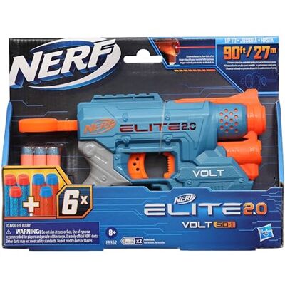 NERF Elite 2.0 Volt SD-1 Blaster -- 6 Official Darts, Light Beam Targeting, 2-Dart Storage, 2 Tactical Rails to Customize for Battle NERF Elite 2.0 Volt SD-1 Blaster -- 6 Official Darts, Light Beam Targeting, 2-Dart Storage, 2 Tactical Rails to Customize for Battle