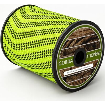 Cordamarket 8mm Polyester-Seil, Festigkeit, 8 mm x 50 m, Neongrün, hohe Sichtbarkeit und Widerstandsfähigkeit für Bootfahren, Dekoration und Camping im Freien, Grün, 50mts Cordamarket 8mm Polyester-Seil, Festigkeit, 8 mm x 50 m, Neongrün, hohe Sichtbarkeit und Widerstandsfähigkeit für Bootfahren, Dekoration und Camping im Freien, Grün, 50mts