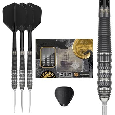 Target Darts Target Japan Black Marque Armageddon G2 90% Tungsten K-Flex Swiss Point Steeldarts Set, 24G KFlex Dart Flight, Swiss Nano Points, Schwarz & Silber Steeldarts Spitzen mit K Flex integrierten Schäften Target Darts Target Japan Black Marque Armageddon G2 90% Tungsten K-Flex Swiss Point Steeldarts Set, 24G KFlex Dart Flight, Swiss Nano Points, Schwarz & Silber Steeldarts Spitzen mit K Flex integrierten Schäften