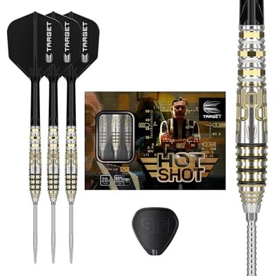 Target Darts Target Japan Prime Series Hot Shot G1 90% Tungsten K-Flex Swiss Point Steeldarts Set, 20G Harith LIM KFlex Dart Flight, Swiss Fire Points, Steeldarts Spitzen mit K Flex integrierten Schäften Target Darts Target Japan Prime Series Hot Shot G1 90% Tungsten K-Flex Swiss Point Steeldarts Set, 20G Harith LIM KFlex Dart Flight, Swiss Fire Points, Steeldarts Spitzen mit K Flex integrierten Schäften