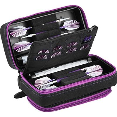 Casemaster by GLD Products Plazma Pro Darttasche schwarz mit Amethyst-Reißverschluss und Handyfach Casemaster by GLD Products Plazma Pro Darttasche schwarz mit Amethyst-Reißverschluss und Handyfach