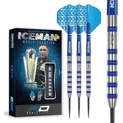Dragon Gerwyn Price Iceman Challenger Professional Tungsten Darts Set with Flights and Stems Dragon Gerwyn Price Iceman Challenger Professional Tungsten Darts Set with Flights and Stems