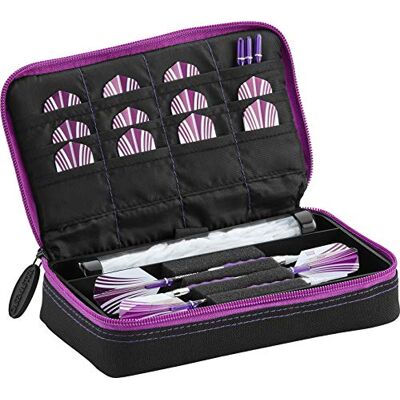 Casemaster by GLD Products Plazma Dart-Etui, schwarz mit Amethyst-Reißverschluss, Amethyst-Rand Casemaster by GLD Products Plazma Dart-Etui, schwarz mit Amethyst-Reißverschluss, Amethyst-Rand