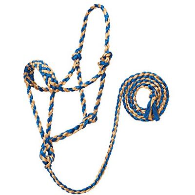 Weaver Equine Weaver Leather Unisex-Erwachsene Geflochtenes Seil-Halfter mit 1,8 m Langer Leine Führstrick, Blau/Braun, Average Horse Weaver Equine Weaver Leather Unisex-Erwachsene Geflochtenes Seil-Halfter mit 1,8 m Langer Leine Führstrick, Blau/Braun, Average Horse