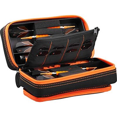 Casemaster Unisex-Erwachsene Plazma Pro Black with Orange Trim Dart Case and Phone Pocket Etui, Orangefarbener Rand Casemaster Unisex-Erwachsene Plazma Pro Black with Orange Trim Dart Case and Phone Pocket Etui, Orangefarbener Rand