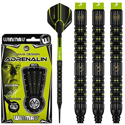 WINMAU Michael Van Gerwen MvG Adrenalin 22 Gramm Profi Wolfram Softtip Dartpfeile Set mit Flights und Schäfte WINMAU Michael Van Gerwen MvG Adrenalin 22 Gramm Profi Wolfram Softtip Dartpfeile Set mit Flights und Schäfte
