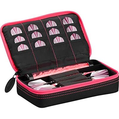 Casemaster Uni-Erwachsene Darttasche mit Pinkem, Schwarz Plazma, Rosa Rand Casemaster Uni-Erwachsene Darttasche mit Pinkem, Schwarz Plazma, Rosa Rand
