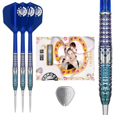 Target Darts Target Japan Charis G5 Swiss Point Steel Tip Darts with Kflex, 22G/24G 90% Tungsten Dart Set, K-Flex Flights und Shafts, Storm Nano Points mit Tool, Cathy Leung Gen 5, Blue K Flex Printed No.6 Target Darts Target Japan Charis G5 Swiss Point Steel Tip Darts with Kflex, 22G/24G 90% Tungsten Dart Set, K-Flex Flights und Shafts, Storm Nano Points mit Tool, Cathy Leung Gen 5, Blue K Flex Printed No.6