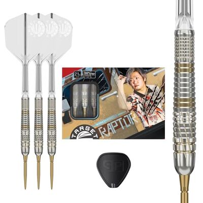 Target Darts Target Japan Prime Series Raptor G5 90% Tungsten K-Flex Swiss Point Steeldarts Set, 21G Joji Nishitani KFlex Dart Flight, Swiss Storm Points, Steeldarts Spitzen mit K Flex integrierten Schäften Target Darts Target Japan Prime Series Raptor G5 90% Tungsten K-Flex Swiss Point Steeldarts Set, 21G Joji Nishitani KFlex Dart Flight, Swiss Storm Points, Steeldarts Spitzen mit K Flex integrierten Schäften