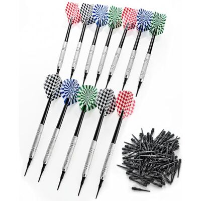 Kolamom Dartpfeile mit Kunststoffspitze 12 Stück, Soft Darts Pfeile Set mit 100 Kunststoff Dartspitzen zum Austauschen, Profi Softdarts für Elektronische Dartscheibe, Bunt Dartpfeil Kolamom Dartpfeile mit Kunststoffspitze 12 Stück, Soft Darts Pfeile Set mit 100 Kunststoff Dartspitzen zum Austauschen, Profi Softdarts für Elektronische Dartscheibe, Bunt Dartpfeil