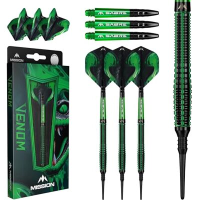 Mission Venom 90% Tungsten Soft Tip Darts. Mission Venom 90% Tungsten Soft Tip Darts.