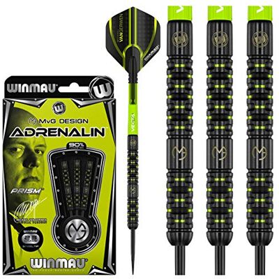 WINMAU Michael Van Gerwen MvG Adrenalin 22, 23, 24 Gramm Profi Wolfram Steeltip Dartpfeile Set mit Flights und Schäfte WINMAU Michael Van Gerwen MvG Adrenalin 22, 23, 24 Gramm Profi Wolfram Steeltip Dartpfeile Set mit Flights und Schäfte