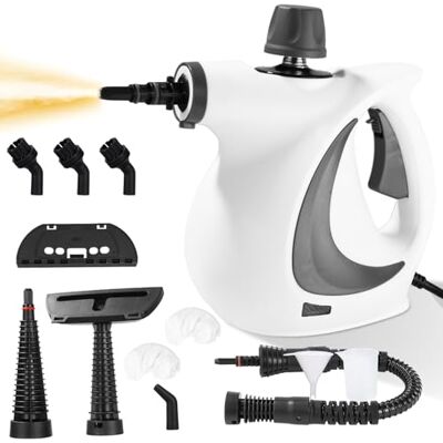 Zaxiva Dampfreiniger, 1050 W Dampfreiniger Handgerät mit 12 Zubehör, 3,2 bar Dampfdruck Hand Steam Cleaner, Multifunktional Handdampfreiniger für Alles Boden Küche Badezimmer Fenster Auto Sofa Teppich Zaxiva Dampfreiniger, 1050 W Dampfreiniger Handgerät mit 12 Zubehör, 3,2 bar Dampfdruck Hand Steam Cleaner, Multifunktional Handdampfreiniger für Alles Boden Küche Badezimmer Fenster Auto Sofa Teppich