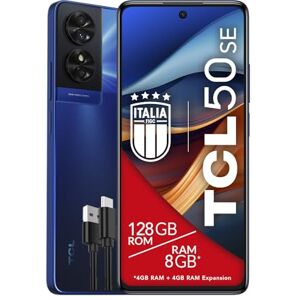 TCL 50SE Smartphone 4G Display 6,78 Zoll FHD+ 90 Hz, 128 GB, 8 GB RAM (4 GB + 4 GB RAM Erweiterung), 50 MP Hybrid Kamera, Android 14, Akku 5010 mAh Fast Charging, Dual SIM, Blau (Blau) TCL 50SE Smartphone 4G Display 6,78 Zoll FHD+ 90 Hz, 128 GB, 8 GB RAM (4 GB + 4 GB RAM Erweiterung), 50 MP Hybrid Kamera, Android 14, Akku 5010 mAh Fast Charging, Dual SIM, Blau (Blau)