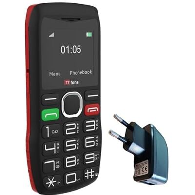 TTfone Seniorenfreundliches Mobiltelefon mit großen Tasten und Notfallknopf, TT880 (mit Netzladegerät) TTfone Seniorenfreundliches Mobiltelefon mit großen Tasten und Notfallknopf, TT880 (mit Netzladegerät)