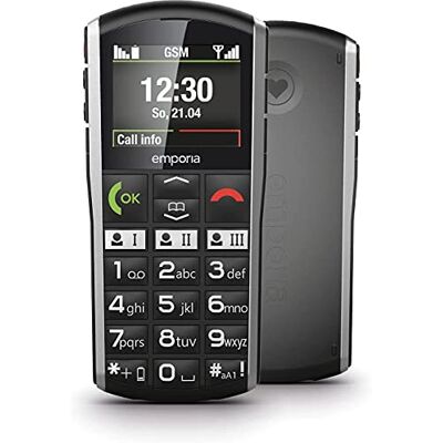 Emporia SIMPLICITY Handy, 2 Zoll Farbdisplay, große Tasten, SOS-Taste, Ladestation, M4/T4, kompatibel mit Hörgeräten, Bluetooth, Black (Italien) Emporia SIMPLICITY Handy, 2 Zoll Farbdisplay, große Tasten, SOS-Taste, Ladestation, M4/T4, kompatibel mit Hörgeräten, Bluetooth, Black (Italien)