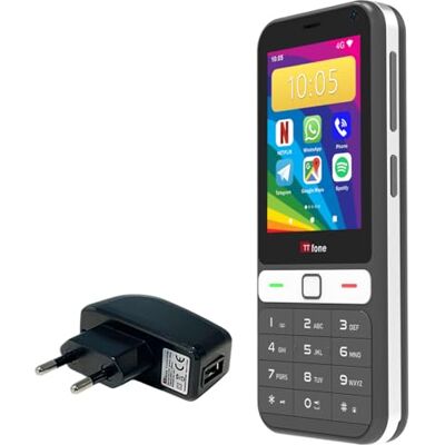 TTfone TT280 – Telefon 4G Dual SIM einfach mit Android, 2,8 Zoll Touchscreen, Tastatur, 2 MP Kamera, USB-C – Handy entsperrt, einfach zu bedienen (mit Netzladegerät) TTfone TT280 – Telefon 4G Dual SIM einfach mit Android, 2,8 Zoll Touchscreen, Tastatur, 2 MP Kamera, USB-C – Handy entsperrt, einfach zu bedienen (mit Netzladegerät)