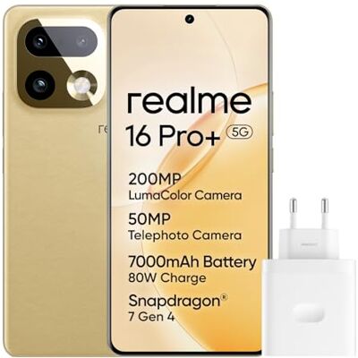 realme Smartphone 16 Pro+ 5G 256GB 8GB Master Gold INT+NFC RMX5131 EU AMZ realme Smartphone 16 Pro+ 5G 256GB 8GB Master Gold INT+NFC RMX5131 EU AMZ