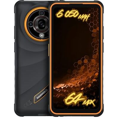 Hammer H Hammer Iron 6 5G 16GB/256GB Outdoor Handy, Baustellenhandy und Rugged Handy, 6.56" 120Hz Display, IP69, 6050mAh Akku, Dual SIM, NFC – Schwarz-Orange Hammer H Hammer Iron 6 5G 16GB/256GB Outdoor Handy, Baustellenhandy und Rugged Handy, 6.56" 120Hz Display, IP69, 6050mAh Akku, Dual SIM, NFC – Schwarz-Orange