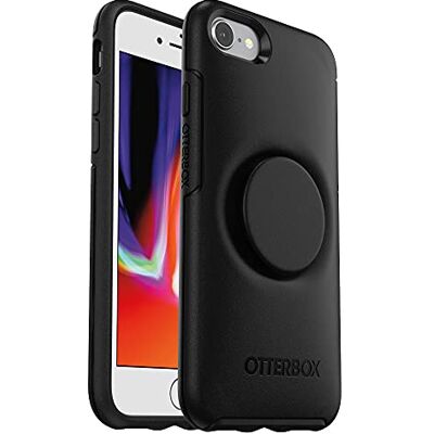 OtterBox für Apple iPhone SE (2nd gen)/8/7, Schlanke Schutzhülle mit integriertem PopSockets PopGrip, Otter + Pop Symmetry Series Schwarz, 77-61655, iPhone 7/8/SE 2020 OtterBox für Apple iPhone SE (2nd gen)/8/7, Schlanke Schutzhülle mit integriertem PopSockets PopGrip, Otter + Pop Symmetry Series Schwarz, 77-61655, iPhone 7/8/SE 2020
