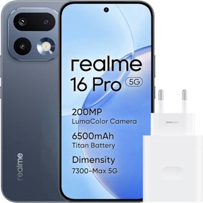 realme Smartphone 16 Pro 5G 256GB 8GB Pebble Grey INT+NFC RMX5120 EU AMZ realme Smartphone 16 Pro 5G 256GB 8GB Pebble Grey INT+NFC RMX5120 EU AMZ