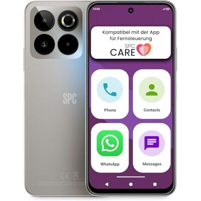 SPC Zeus 2 Elite Senioren-Smartphone, einfacher Modus, 6,7", Silber SPC Zeus 2 Elite Senioren-Smartphone, einfacher Modus, 6,7", Silber