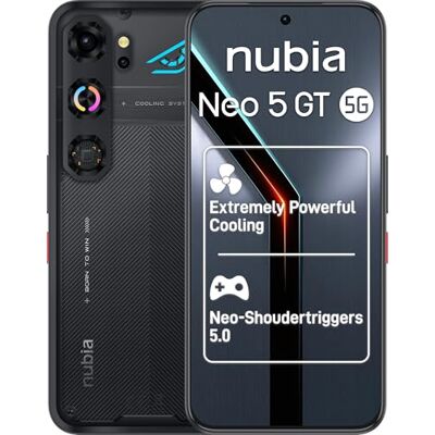 nubia Neo 5 GT 5G,12+256GB,6.8"120Hz,6210mAh 45W,50MP Cam NFC Phantom Black nubia Neo 5 GT 5G,12+256GB,6.8"120Hz,6210mAh 45W,50MP Cam NFC Phantom Black
