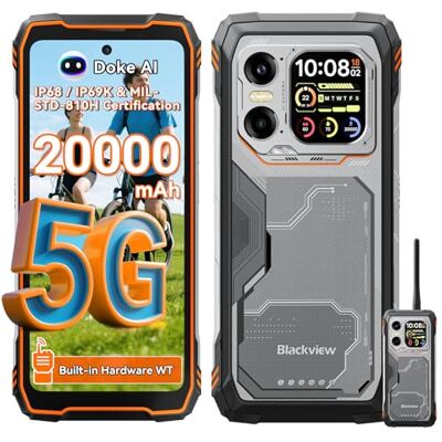 Blackview XPLORE 1 WT Outdoor Handy Ohne Vertrag 5G, 20000mAh Outdoor Smartphone 36GB+256GB, 6,78" FHD+ & 2,01" 120Hz Android 15 IP69K, 64MP+50MP+20MP, NFC/OTG/GPS/Gemini AI Blackview XPLORE 1 WT Outdoor Handy Ohne Vertrag 5G, 20000mAh Outdoor Smartphone 36GB+256GB, 6,78" FHD+ & 2,01" 120Hz Android 15 IP69K, 64MP+50MP+20MP, NFC/OTG/GPS/Gemini AI