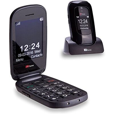 TTfone Lunar TT750 Großtastentelefon Einfach Klapphandy Entsperrt - Schwarz TTfone Lunar TT750 Großtastentelefon Einfach Klapphandy Entsperrt - Schwarz