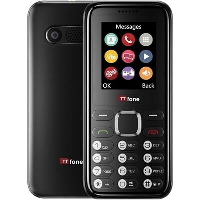 TTfone TT150 Handy Basic entsperrt mit Bluetooth, Lange Akkulaufzeit, Dual-SIM mit Kamera und Spiel, einfach zu bedienen, robust und leicht (Schwarz, mit Ladegerät) TTfone TT150 Handy Basic entsperrt mit Bluetooth, Lange Akkulaufzeit, Dual-SIM mit Kamera und Spiel, einfach zu bedienen, robust und leicht (Schwarz, mit Ladegerät)