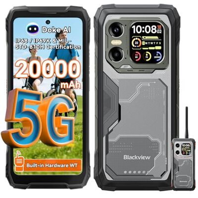 Blackview XPLORE 1 WT Rugged Outdoor Handy Ohne Vertrag 5G, 20000mAh Outdoor Smartphone 48GB+512GB, 6,78" FHD+ & 2,01" Display, 120Hz, Android 15, IP69K, 64MP+50MP+20MP Kamera, NFC/OTG/GPS/Gemini AI Blackview XPLORE 1 WT Rugged Outdoor Handy Ohne Vertrag 5G, 20000mAh Outdoor Smartphone 48GB+512GB, 6,78" FHD+ & 2,01" Display, 120Hz, Android 15, IP69K, 64MP+50MP+20MP Kamera, NFC/OTG/GPS/Gemini AI