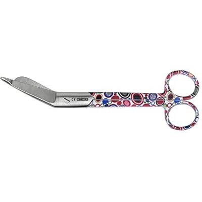GIMA Lister-Verbandschere für Krankenpfleger, Blasen-Fantasie, aus rostfreiem Stahl, seidenglänzend und pulverbeschichtet, Länge 18 cm GIMA Lister-Verbandschere für Krankenpfleger, Blasen-Fantasie, aus rostfreiem Stahl, seidenglänzend und pulverbeschichtet, Länge 18 cm
