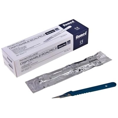 Romed Einmal-Skalpelle mit Griff, 10 Stück einzeln steril verpackt (15) Romed Einmal-Skalpelle mit Griff, 10 Stück einzeln steril verpackt (15)