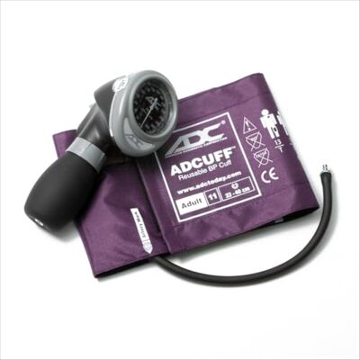 ADC Aneroides, handgehaltenes -Blutdruckmessgerät Diagnostix 703 für den professionellen Einsatz mit uff-Blutdruckmanschette aus Nylon, Erwachsene, lila ADC Aneroides, handgehaltenes -Blutdruckmessgerät Diagnostix 703 für den professionellen Einsatz mit uff-Blutdruckmanschette aus Nylon, Erwachsene, lila