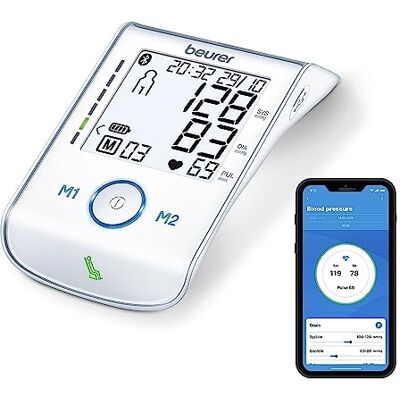 Beurer BM 85 Oberarm-Blutdruckmessgerät, mit Ruheindikator, praktischer Li-Ion-Akku, mit App-Anbindung, beleuchtetes Display, Inflation Technologie Beurer BM 85 Oberarm-Blutdruckmessgerät, mit Ruheindikator, praktischer Li-Ion-Akku, mit App-Anbindung, beleuchtetes Display, Inflation Technologie