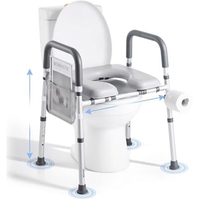 VEVOR Toilettensitzerhöhung Toilettenerhöhung (verstellbare Höhe & Breite) mit Armlehnen & 181 kg Tragkraft & 4 Beinen, erhöhter Toilettensitz für ältere Menschen Senioren Behinderte Schwangere VEVOR Toilettensitzerhöhung Toilettenerhöhung (verstellbare Höhe & Breite) mit Armlehnen & 181 kg Tragkraft & 4 Beinen, erhöhter Toilettensitz für ältere Menschen Senioren Behinderte Schwangere